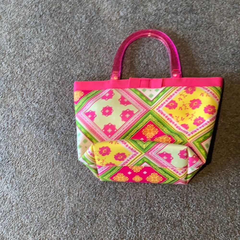 Floral patchwork printed handbag